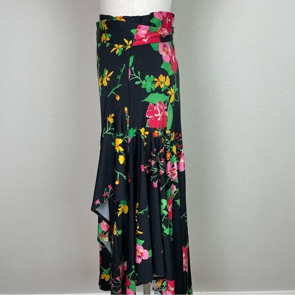 Cabi Black Floral Drama Wrap Skirt #5700 Small - Picture 4 of 12